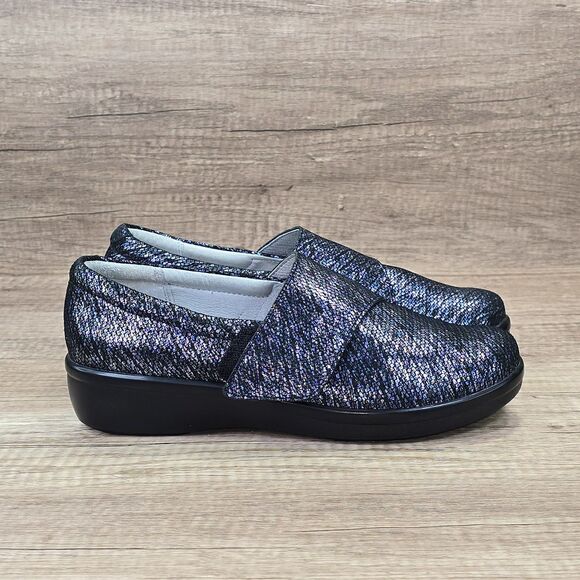 Alegria Lauryn Women's Size EU 38 US 8 Blue Metallic Leather Walking Shoes - Picture 1 of 9